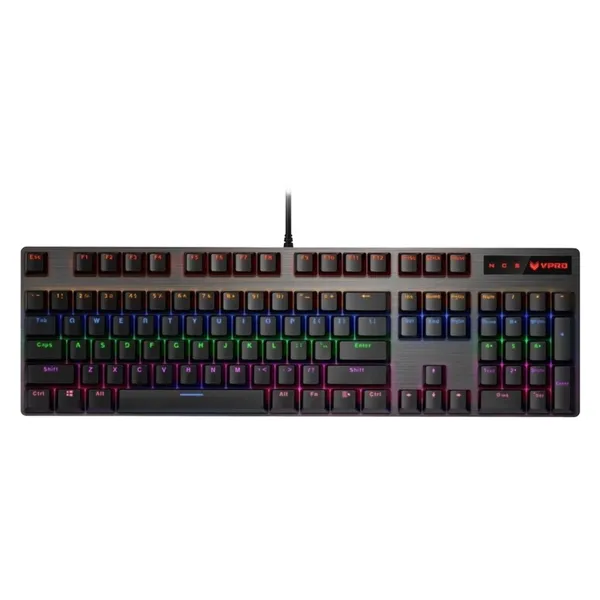 کیبورد مخصوص بازی مکانیکی رپو مدل V500PRO، مکانیکال سوییچ آبی، Full size، نورپردازی RGB